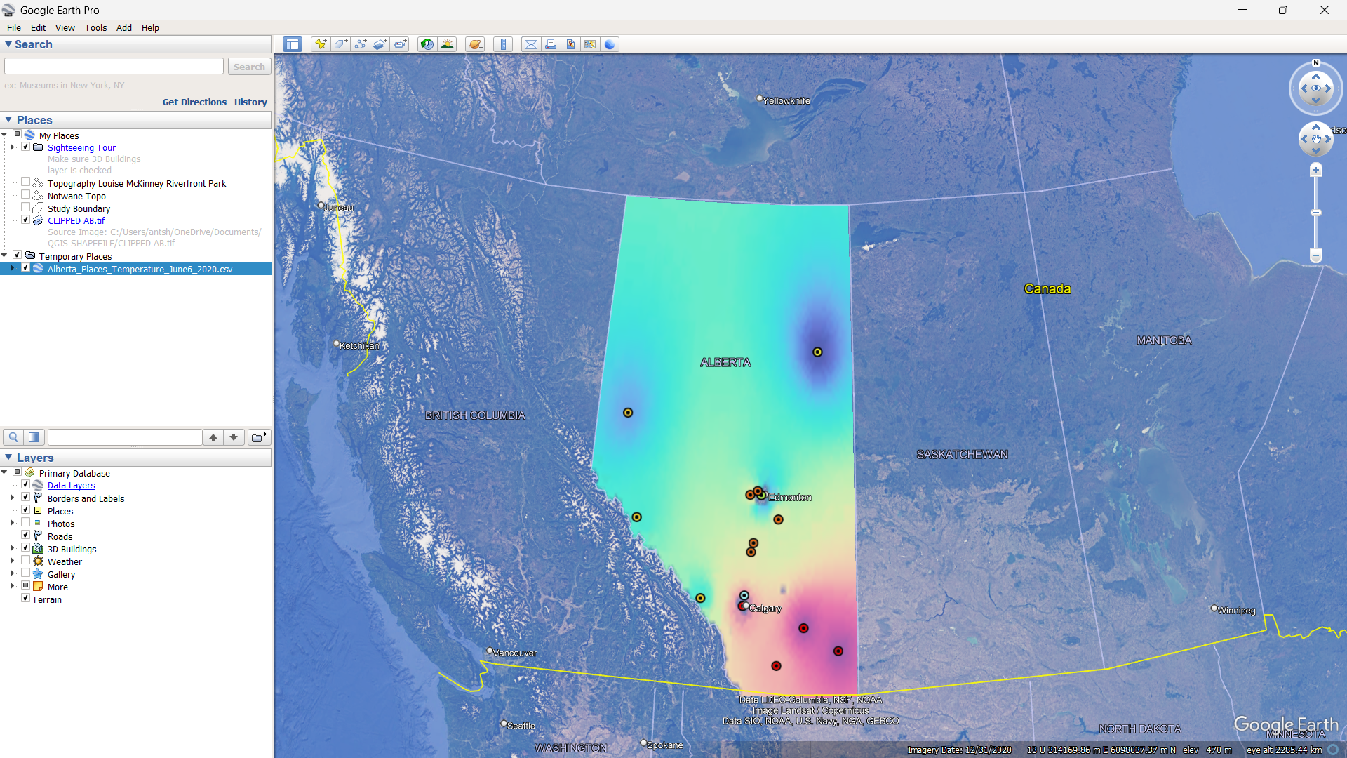 Google Earth Weather Data